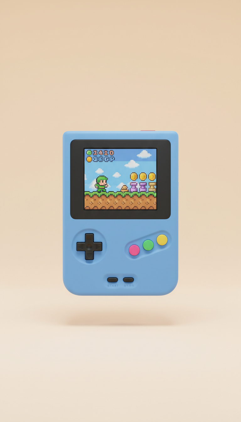 Retro Game Console Hype Blue Trim