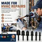 ⚡Copper Pipe Swage Tool Kit – 6 Drill Bits for A/C Repair (1/4"–7/8")
