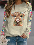 Women's West Highland Cow Print Casual Sweatshirt