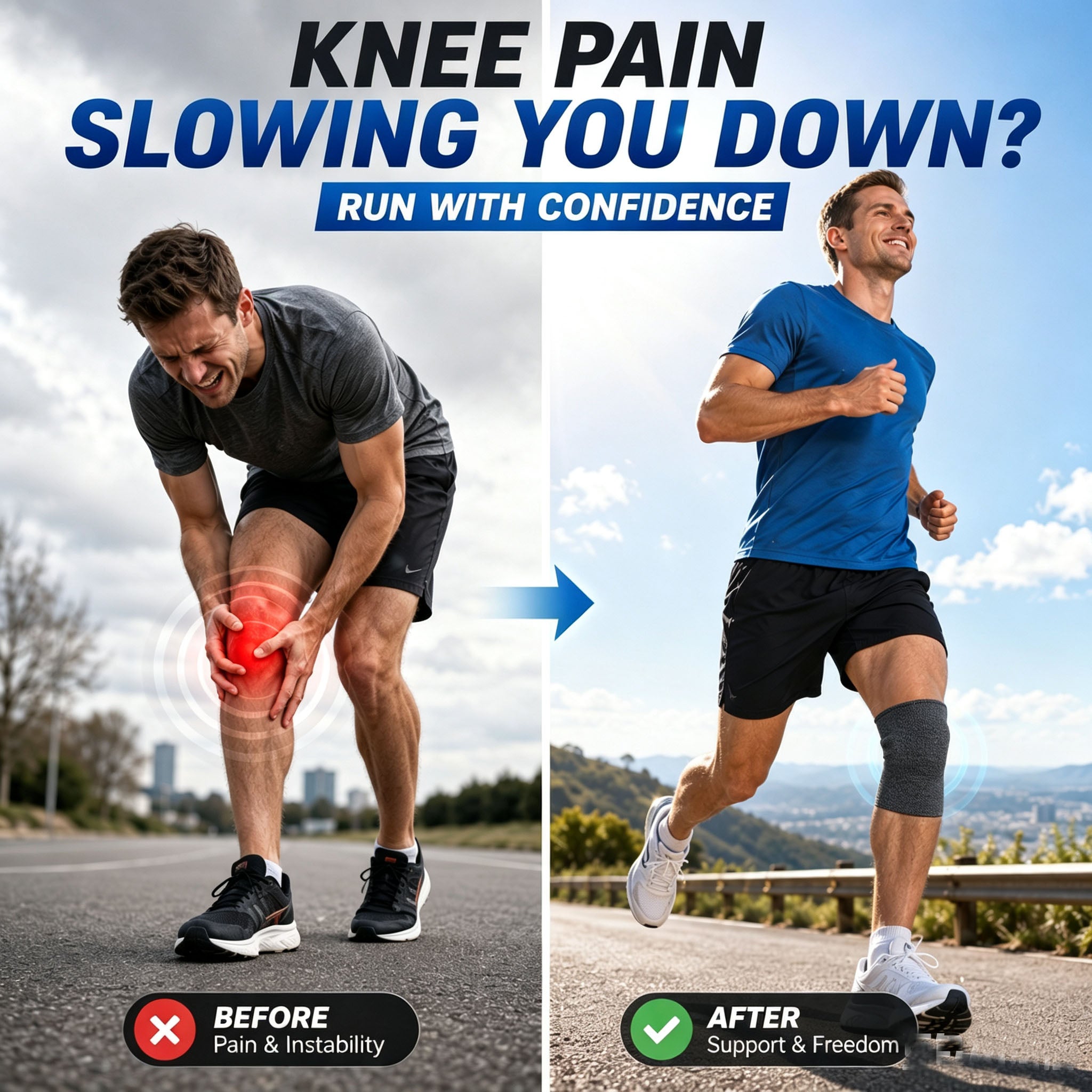 🦵 Patella Knee Strap – Adjustable Silicone Support for Running, Gym & Sports
