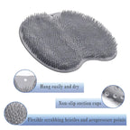 Silicone Shower Foot Scrubber Mat,Back & Feet Cleaning Pad,Shower Massage Soft Bristles Exfoliating Scrubber,Wall Mounted Slip Suction Cups for Use,Bathroom Bathing Accessories Outdoorfun
