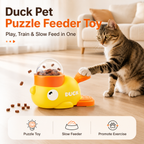 🦆 Duck Puzzle Feeder – IQ Treat Toy for Cats & Small Dogs,