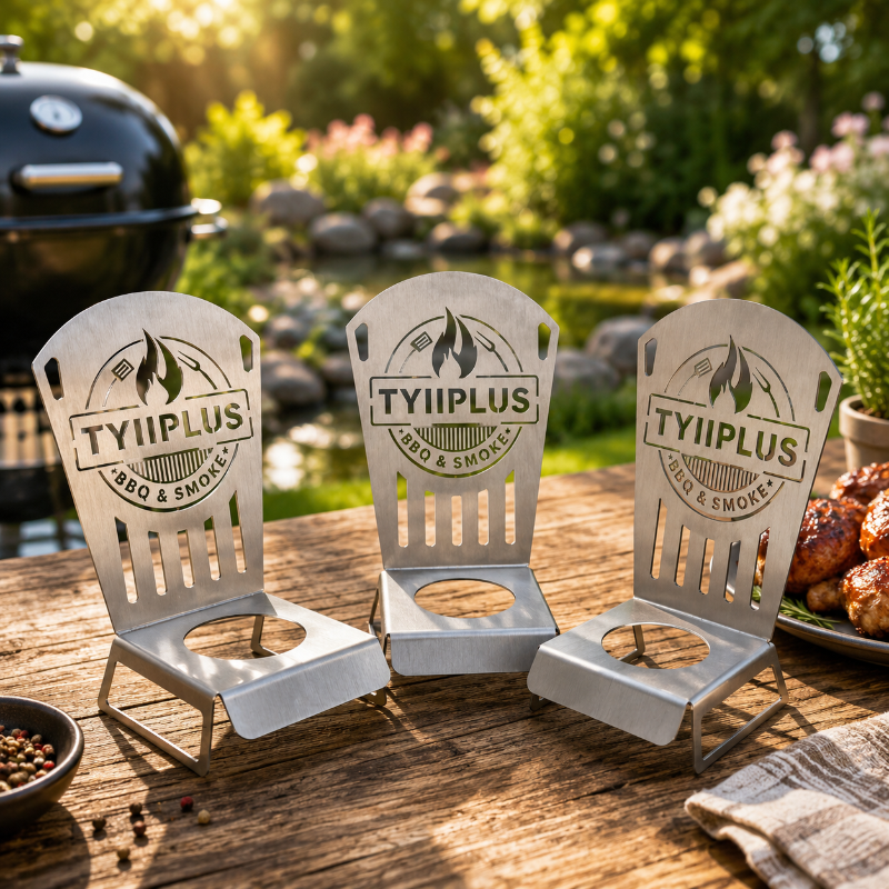 Beer Can Chicken Chair – Heavy Duty 304 Stainless Steel BBQ Roaster Stand for 16oz Beer Cans