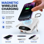 🔋 Multi-Device Travel Power Bank with Built-In Cables & Watch Charger