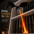 🐉 Fire-Breathing Dragon Bookshelf Decor Lamp + LED Flame Light Kit