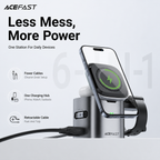 ⚡ 6-in-1 100W GaN Charging Station – 25W Qi2 Magnetic Charger & Retractable USB-C Cable