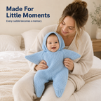 ⭐ Baby Starfish Knitted Romper – Adorable Hooded Photo Outfit
