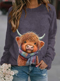 Women's West Highland Cow Print Casual Sweatshirt
