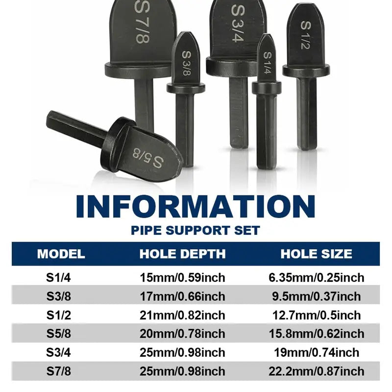 ⚡Copper Pipe Swage Tool Kit – 6 Drill Bits for A/C Repair (1/4"–7/8")