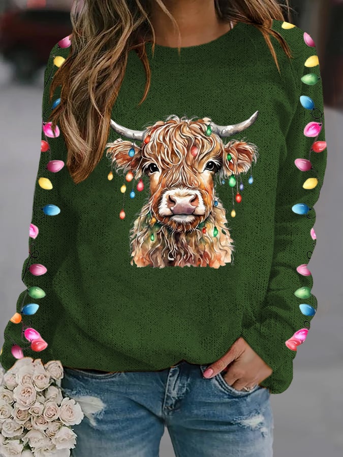 Women's West Highland Cow Print Casual Sweatshirt